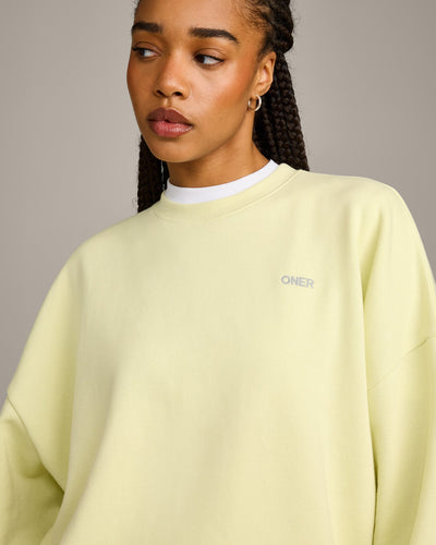 Foundations All Season Crew Neck Sweatshirt | Pastel Yellow