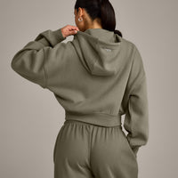 Foundations All Season Cropped Zip Up Hoodie | Alpine Green