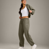 Foundations All Season Cropped Zip Up Hoodie | Alpine Green