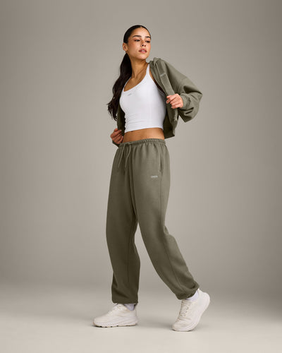 Foundations All Season Cropped Zip Up Hoodie | Alpine Green