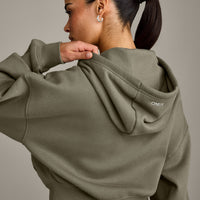Foundations All Season Cropped Zip Up Hoodie | Alpine Green