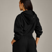 Foundations All Season Cropped Zip Up Hoodie | Black