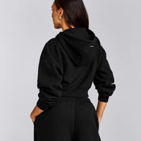 Foundations All Season Cropped Zip Up Hoodie | Black