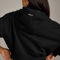 Foundations All Season Cropped Zip Up Hoodie | Black