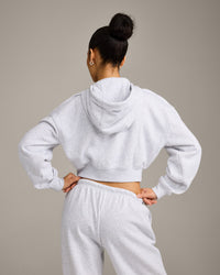 Foundations All Season Cropped Zip Up Hoodie | Gray Marl