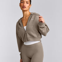 Foundations All Season Cropped Zip Up Hoodie | Minky