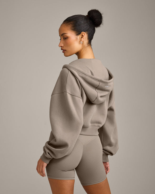 Foundations All Season Cropped Zip Up Hoodie | Minky
