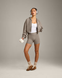 Foundations All Season Cropped Zip Up Hoodie | Minky