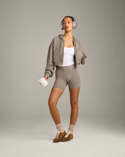 Foundations All Season Cropped Zip Up Hoodie | Minky