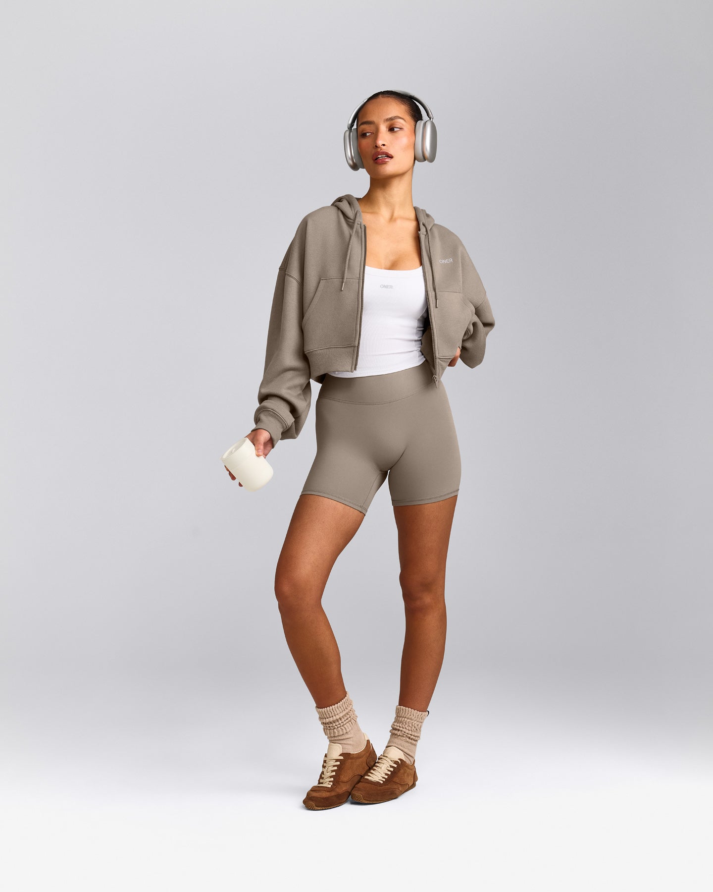 Foundations All Season Cropped Zip Up Hoodie | Minky