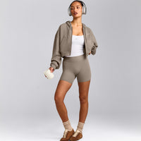 Foundations All Season Cropped Zip Up Hoodie | Minky