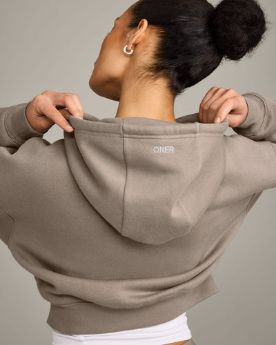 Foundations All Season Cropped Zip Up Hoodie | Minky