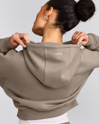 Foundations All Season Cropped Zip Up Hoodie | Minky