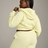 Foundations All Season Cropped Zip Up Hoodie | Pastel Yellow