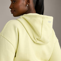Foundations All Season Cropped Zip Up Hoodie | Pastel Yellow