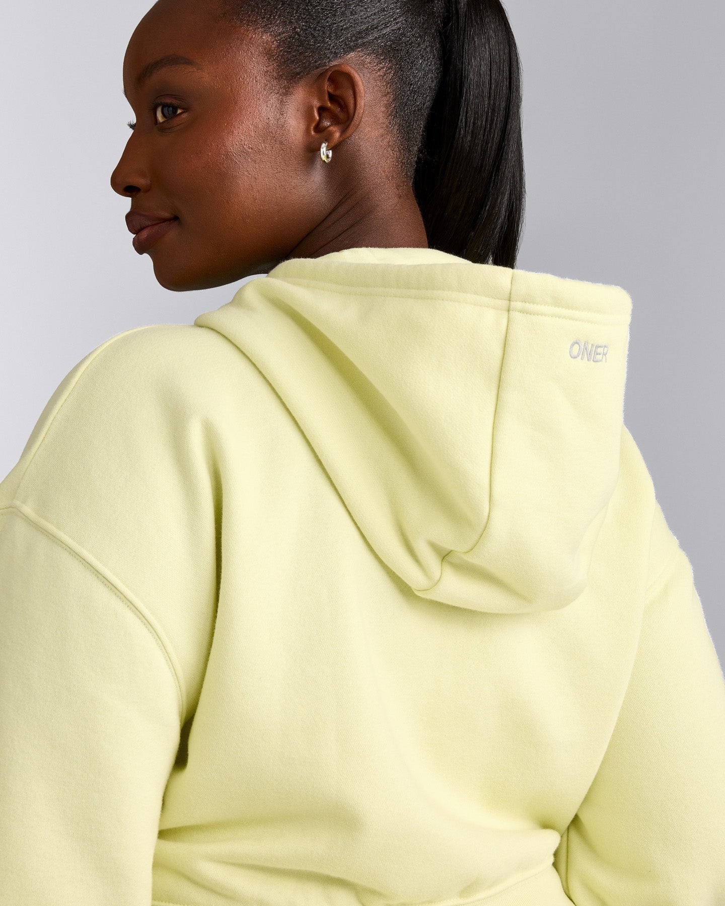 Foundations All Season Cropped Zip Up Hoodie | Pastel Yellow