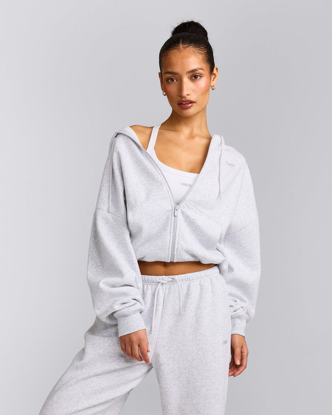 Foundations All Season Zip Up Hoodie | Gray Marl