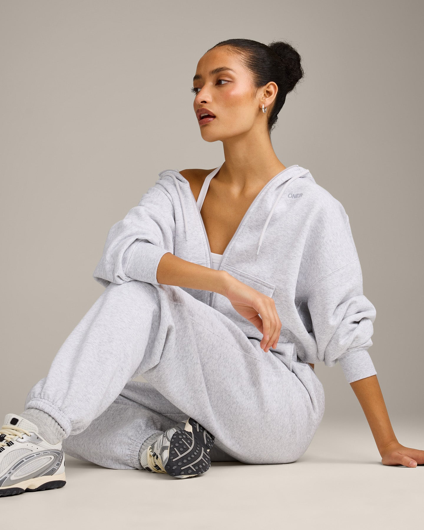 Foundations All Season Zip Up Hoodie | Gray Marl
