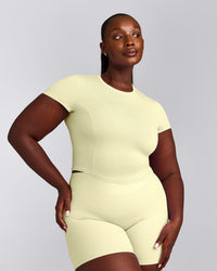 Mellow™ Motion Crew Neck Mid Top | Pastel Yellow