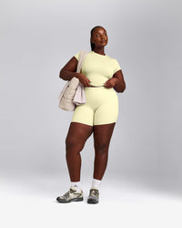 Mellow™ Motion Crew Neck Mid Top | Pastel Yellow