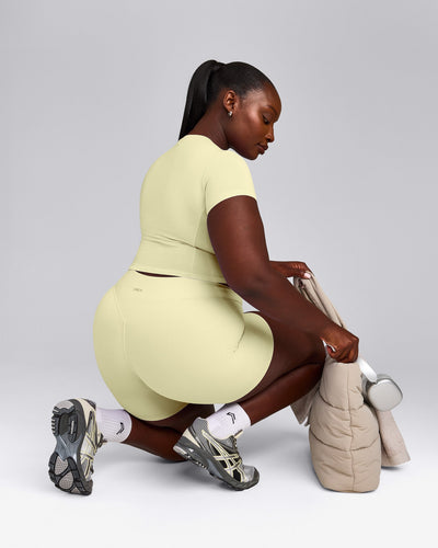 Mellow™ Motion Crew Neck Mid Top | Pastel Yellow
