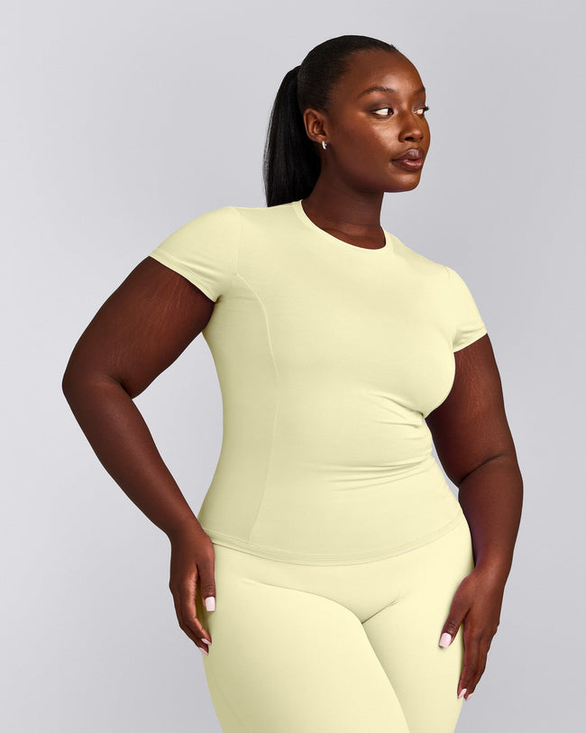 Mellow™ Motion Crew Neck Top | Pastel Yellow