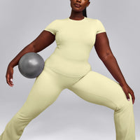 Mellow™ Motion Crew Neck Top | Pastel Yellow