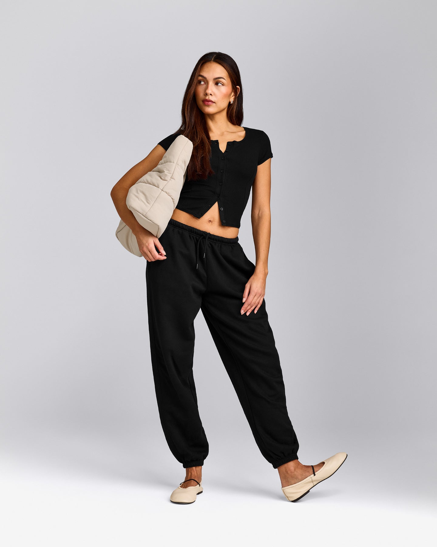 Mellow™ Rib Mid Short Sleeve Cardigan | Black