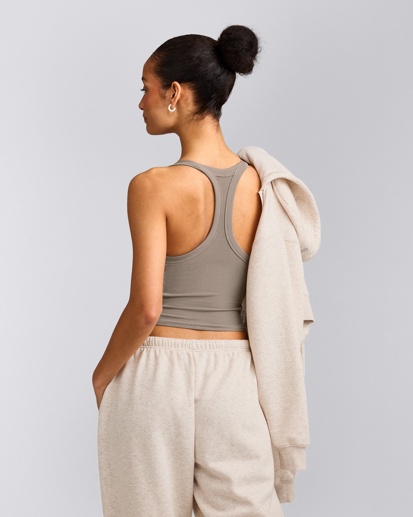 Mellow™ Rib Racer Back Mid Tank Top with Built in Bra Shelf | Warm Minky