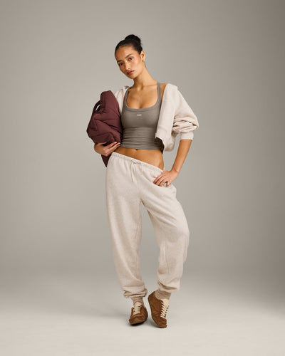 Mellow™ Rib Racer Back Mid Tank Top with Built in Bra Shelf | Warm Minky