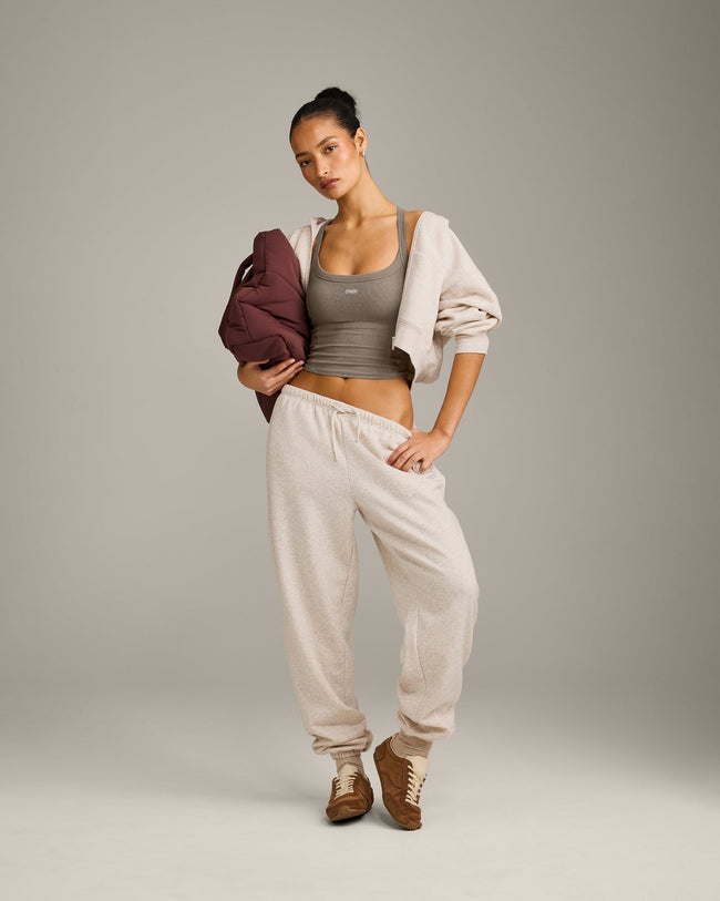 Mellow™ Rib Racer Back Mid Tank Top with Built in Bra Shelf | Warm Minky