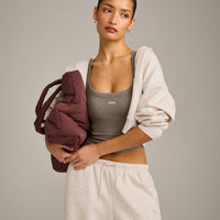 Mellow™ Rib Racer Back Mid Tank Top with Built in Bra Shelf | Warm Minky