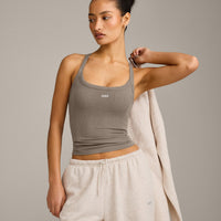 Mellow™ Rib Racer Back Tank Top with Built in Bra Shelf | Warm Minky