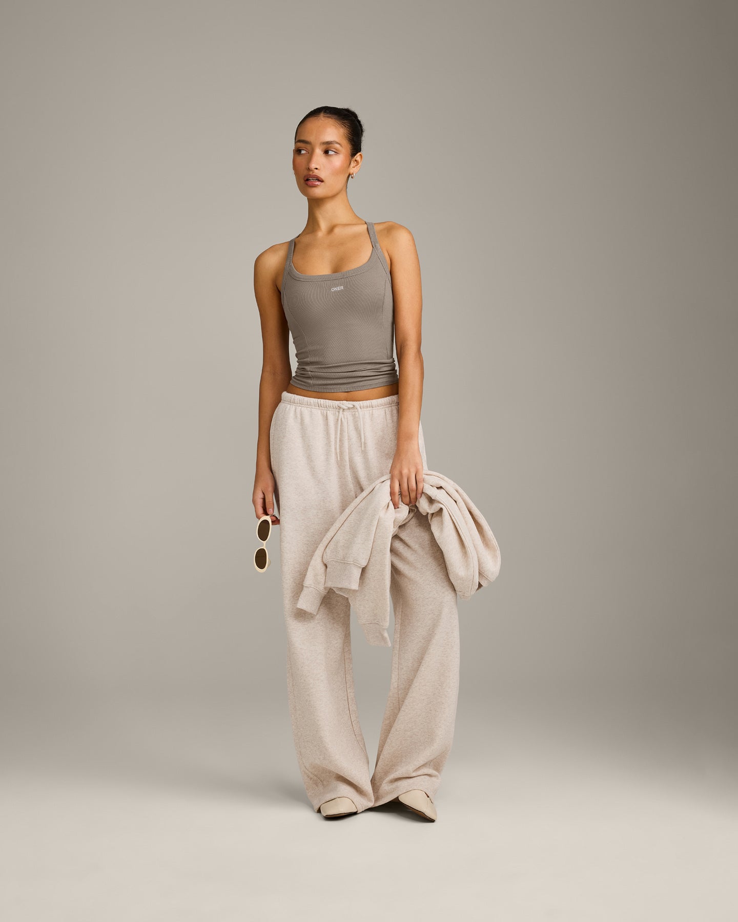 Mellow™ Rib Racer Back Tank Top with Built in Bra Shelf | Warm Minky