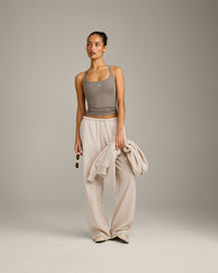 Mellow™ Rib Racer Back Tank Top with Built in Bra Shelf | Warm Minky