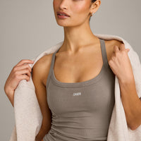 Mellow™ Rib Racer Back Tank Top with Built in Bra Shelf | Warm Minky