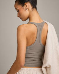 Mellow™ Rib Racer Back Tank Top with Built in Bra Shelf | Warm Minky