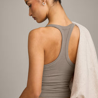 Mellow™ Rib Racer Back Tank Top with Built in Bra Shelf | Warm Minky