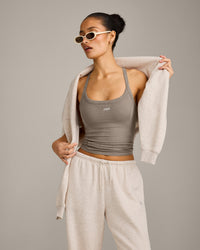 Mellow™ Rib Racer Back Tank Top with Built in Bra Shelf | Warm Minky