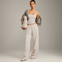 Mellow™ Rib Racer Back Tank Top with Built in Bra Shelf | Oat Marl