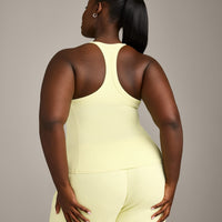 Mellow™ Rib Racer Back Tank Top with Built in Bra Shelf | Pastel Yellow