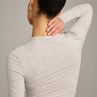 Oner At Home Night Button Down Long Sleeve Top | Oat Marl