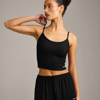 Oner At Home Night Strappy Mid Tank Top | Black