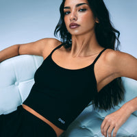 Oner At Home Night Strappy Mid Tank Top | Black