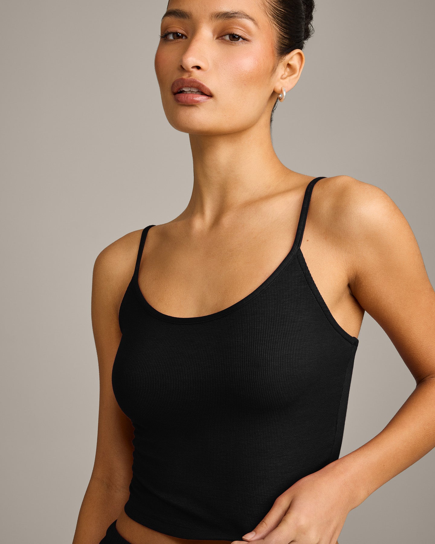 Oner At Home Night Strappy Mid Tank Top | Black