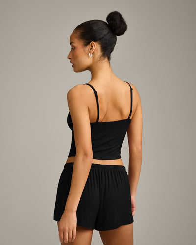 Oner At Home Night Strappy Mid Tank Top | Black