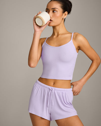 Oner At Home Night Strappy Mid Tank Top | Light Lavender Purple