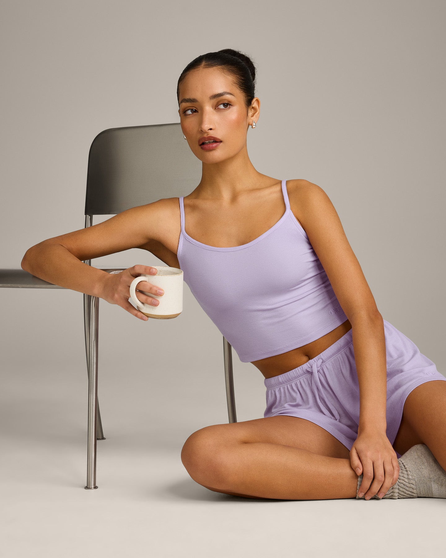 Oner At Home Night Strappy Mid Tank Top | Light Lavender Purple