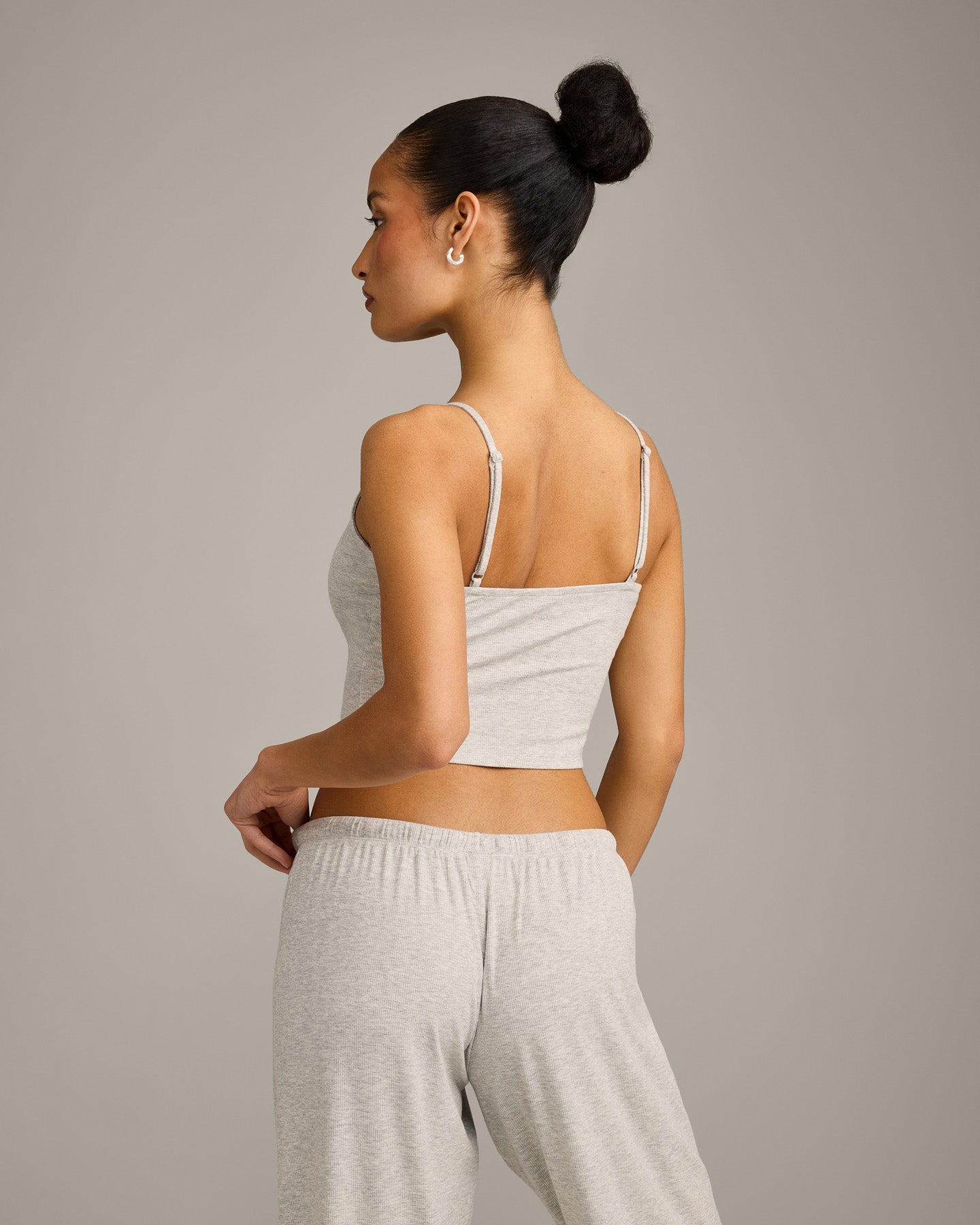 Oner At Home Night Strappy Mid Tank Top | Oat Marl