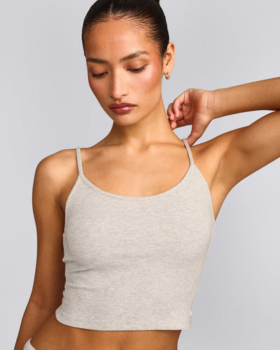 Oner At Home Night Strappy Mid Tank Top | Oat Marl